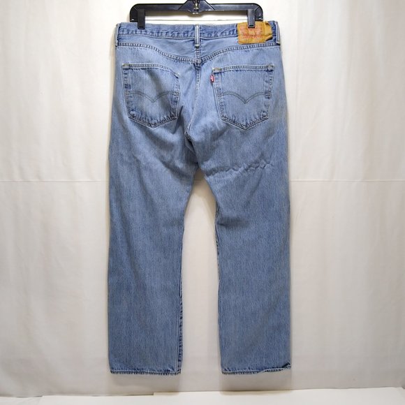 Levi's 501 Vintage Button Fly Blue Jeans 36x29 Red Tag Top Button #3757 EUC - Picture 2 of 7